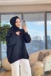 2830 Basic Oversize Sweatshirt Siyah