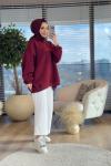 2830 Basic Oversize Sweatshirt Bordo